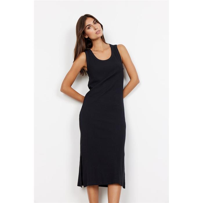 Robe longue noire fashion sans manche