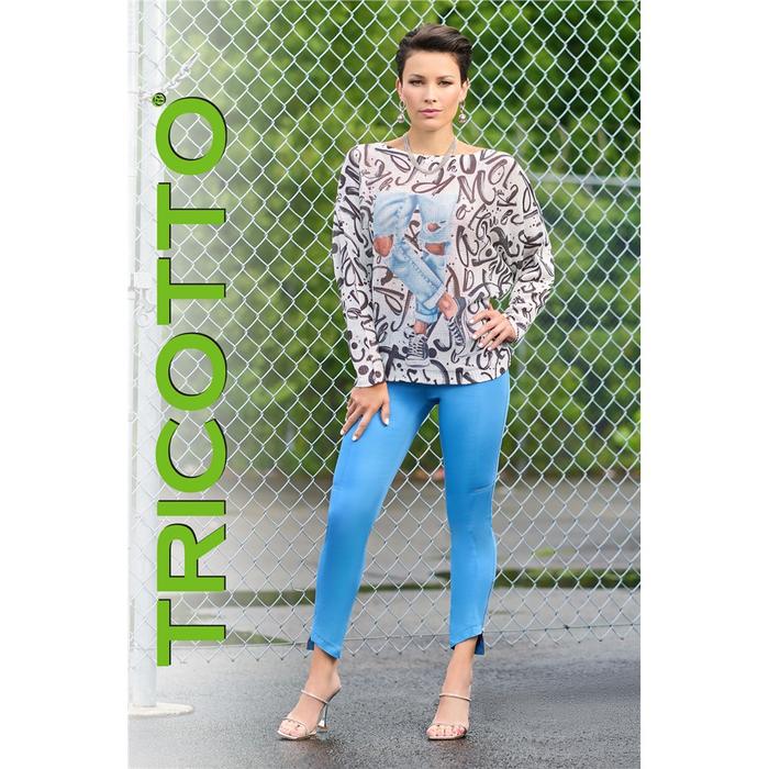 Tricotto Pantalon zip chevilles Bleu 4 SS23 Cr ations Chantal