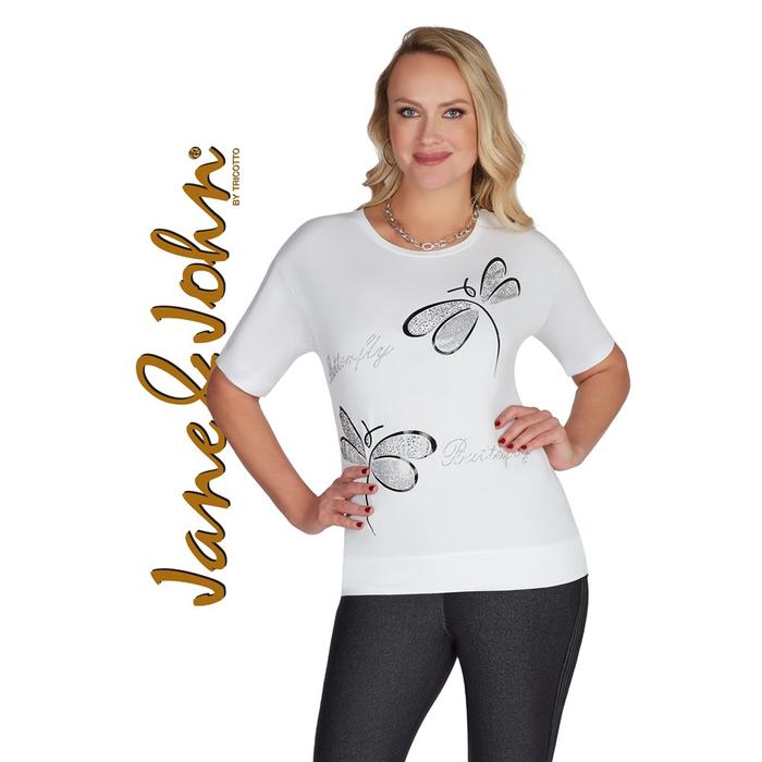 Tricotto T shirt avec papillon Blanc Xs SS23 Cr ations Chantal