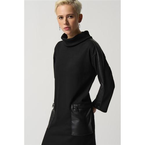 Robe noire et faux cuir Joseph Ribkoff | Cr?�ations Chantal
