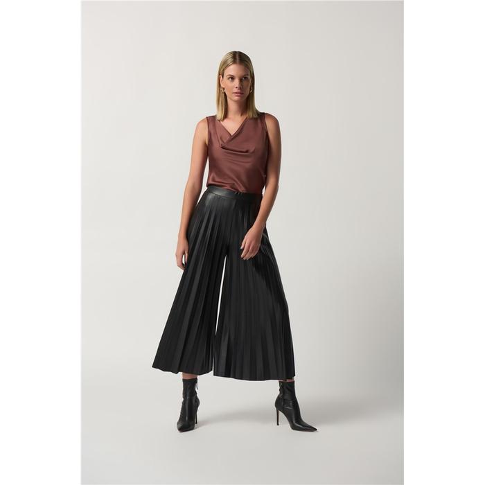 Jupe culotte Joseph Ribkoff plissee en faux cuir Creations Chantal