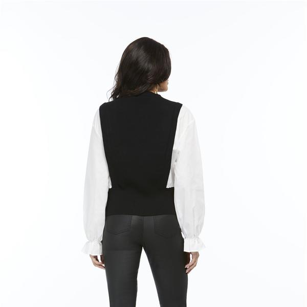 Orly Apparel Blouse d bardeur Blanc Noir Xs FW23 Cr ations Chantal