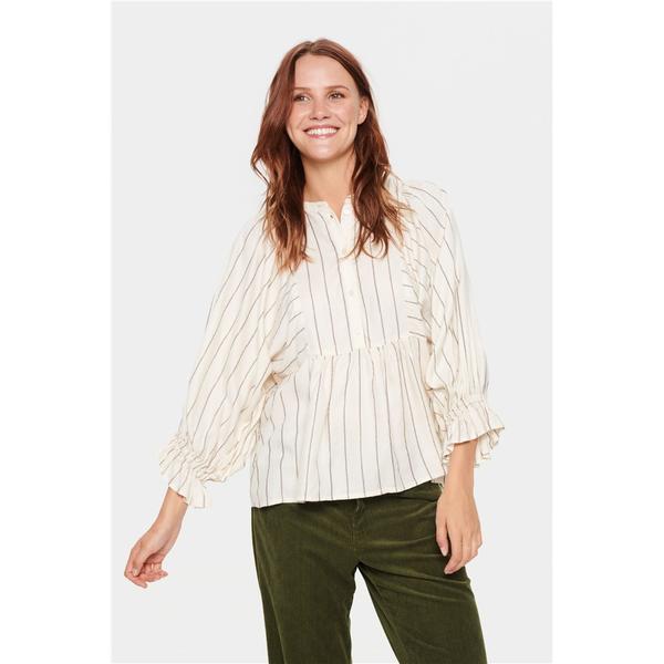 Saint Tropez Blouse ray e Blanc cass L FW23 Cr ations Chantal