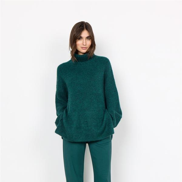 Pull long col roulé