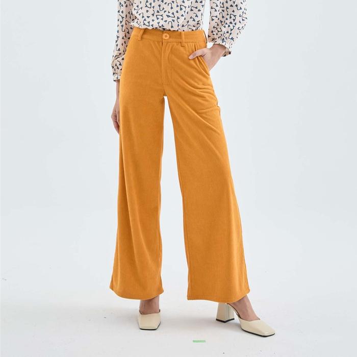 Pantalon taille 2025 haute jaune