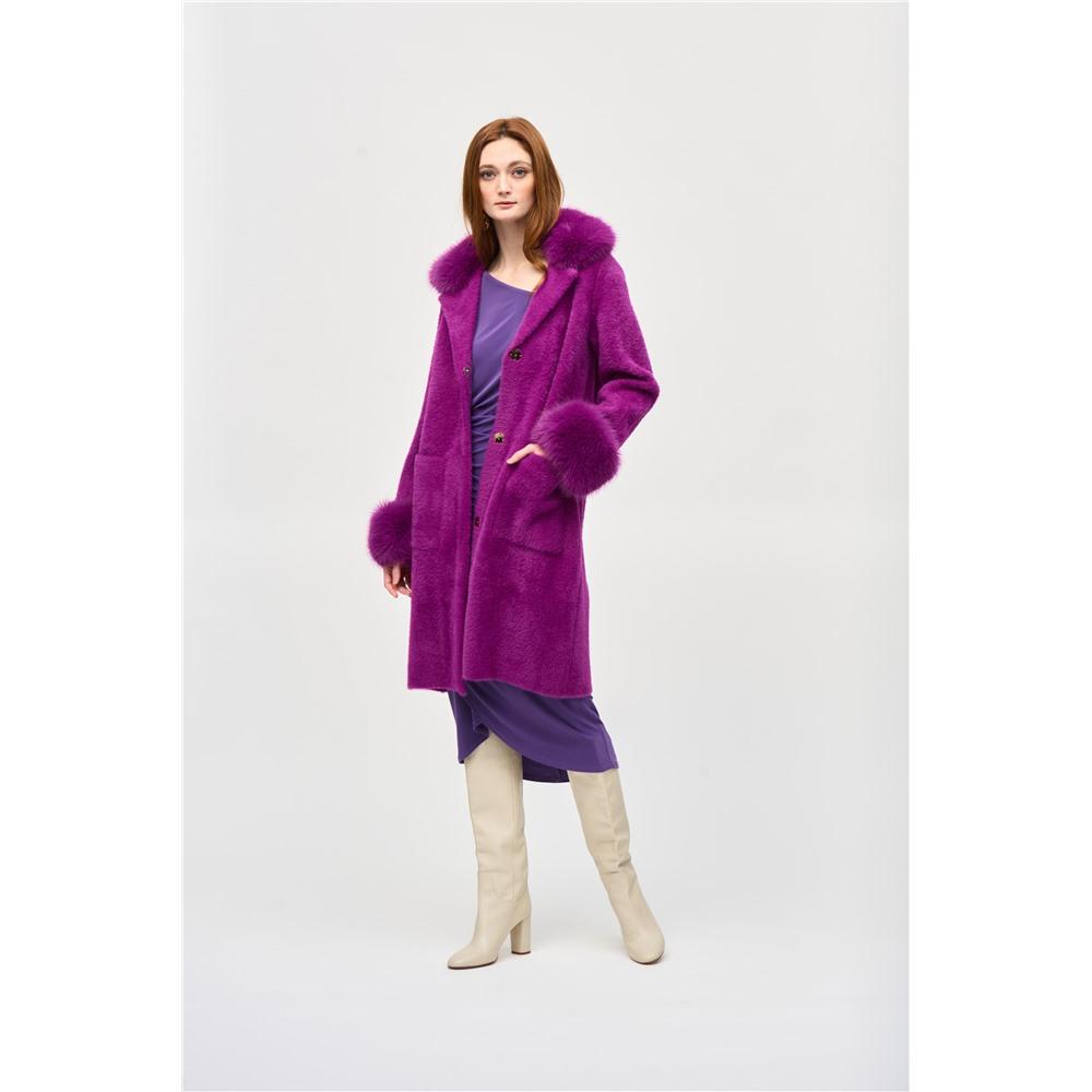 Joseph Ribkoff - Manteau fourrure écologique Mauve MEDIUM FW24