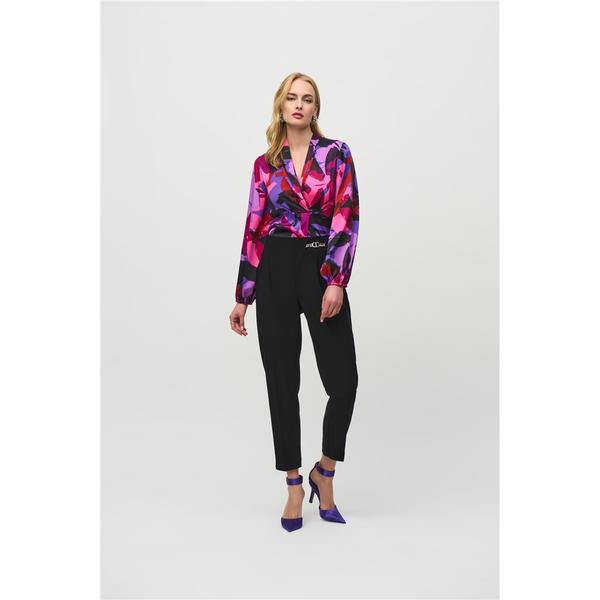 Pantalon en tricot soyeux & chaîne
