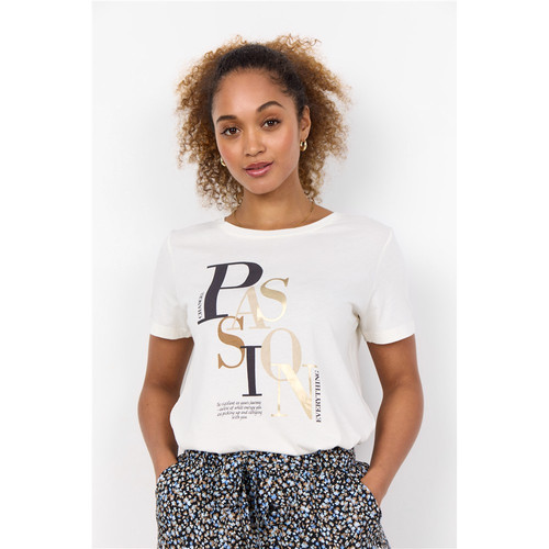 Chemisier SOYACONCEPT Message - Taille L, Couleur Blanc Gris Noir, Occasion Très Bon état