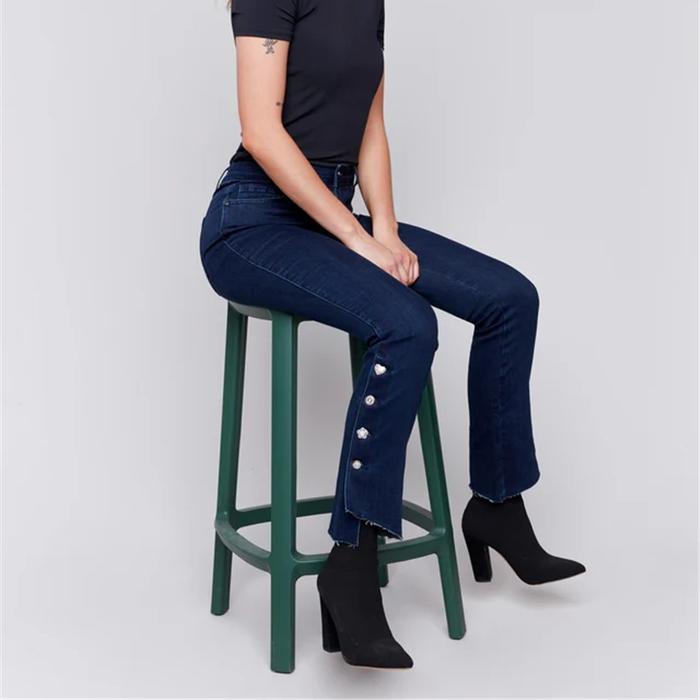Charlie B Jeans avec bijoux au bas Denim fonce 10 Creations Chantal