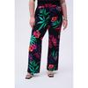 Pantalon à jambe large à imprimé tropical
