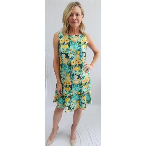 Robe imprimé floral Vert/Jaune SMALL SS25 Créations Chantal