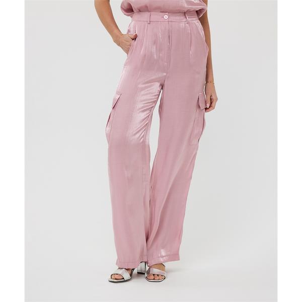 Pantalon cargo satiné