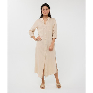 Robe En Lin Beige Clair LMV ('La Mode Est à Vous') - Taille 40 - Style été/printemps/automne - Neuf Sans étiquette