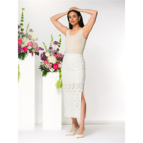 Jupe Mi-longue été à Fleurs Vintage - Style Classique Et évasé, Taille 40, Multicouleur