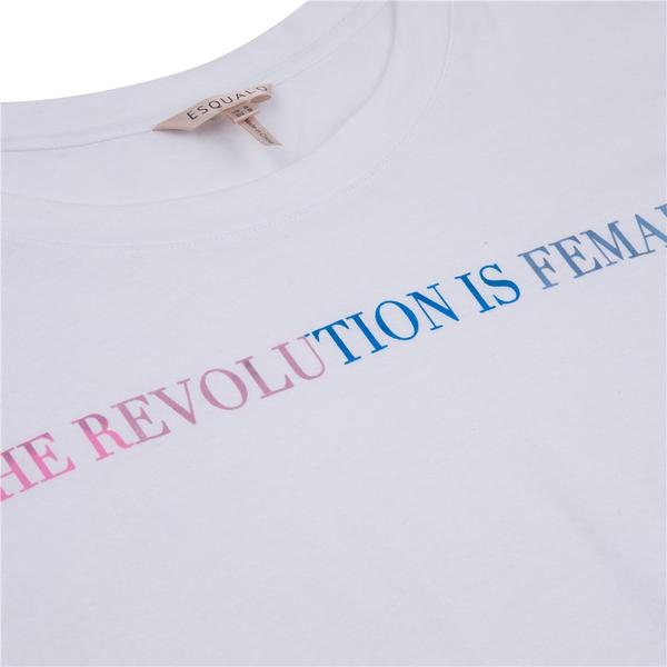 Esqualo T shirt avec criture Blanc L SS22 Cr ations Chantal