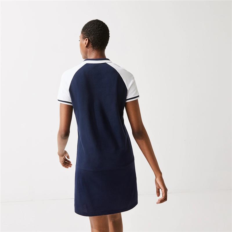 Robe polo Golf Lacoste SPORT en piqu stretch bicolore 38 Blanc