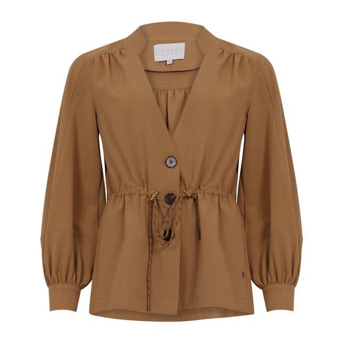 JACKET WITH VOLUME SLEEVES AND TIE-STRING 34 Beige | M2 Boutiques