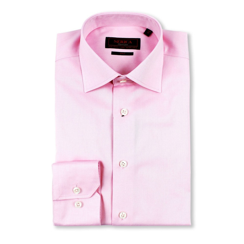 serica classics dress shirts COMO COTTON SHIRT Pink 15½ Regular Contemporary Spread Collar Size:66 Regular Style_Beatrix Hermosa Black One Shoulder 100% Cotton