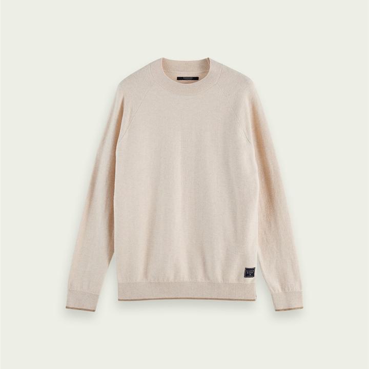 High-neck cotton and wool-blend sweater XXL Beige Crew-Neck | M2