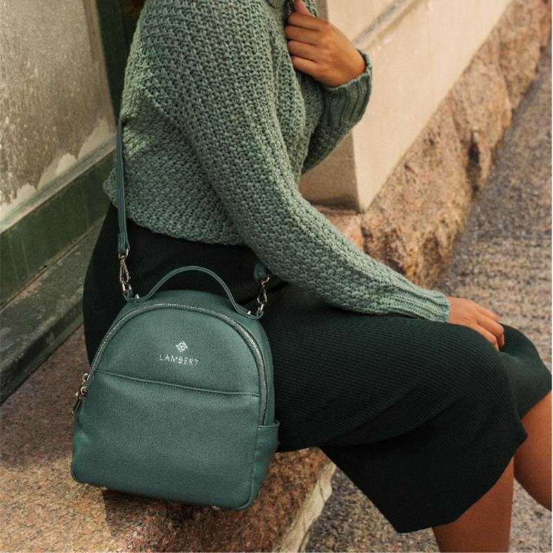 CHARLIE Mini vegan leather backpack ONE SIZE Green M2 Boutiques