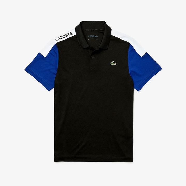 Men's Lacoste SPORT Breathable Resistant Piqué Polo Shirt M Black
