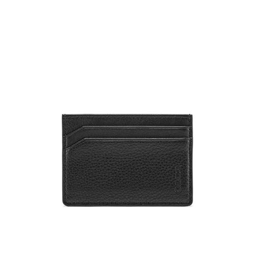 Subway Card holder in grained leather with vertical logo ONE SIZE Black ...