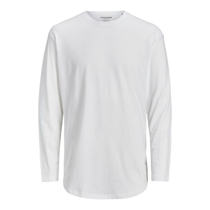 ORGANIC COTTON LONG-SLEEVED T-SHIRT XXL White Relaxed Crew-Neck