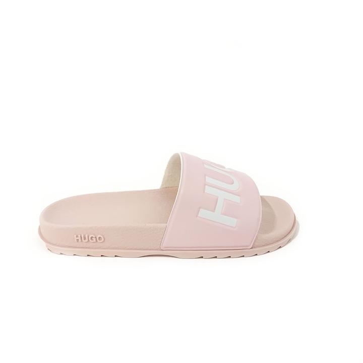 Italian made MATCH SLID RBLG slides with contrast logo 9 US Pink M2 Boutiques