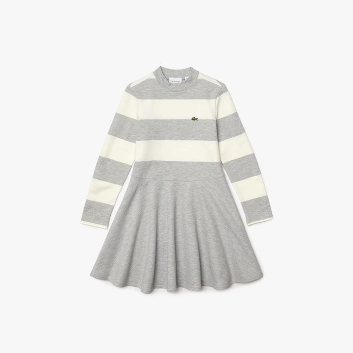 Robe pull Fille en maille ray e 4ANS Gris Slim Col Roul M2