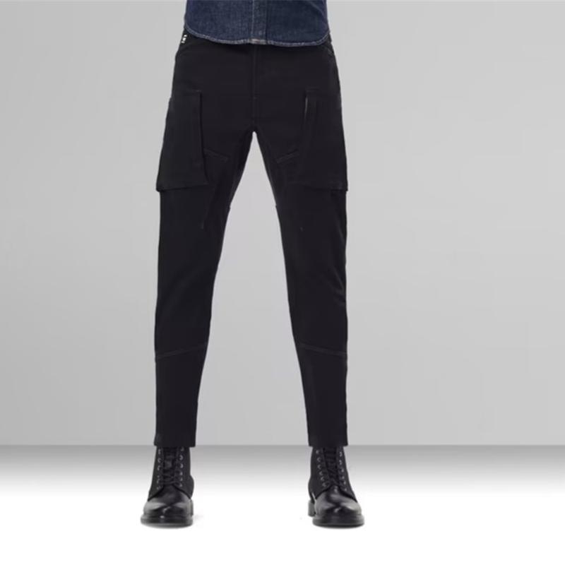 Zip Pocket 3D Skinny Cargo Pants, Black