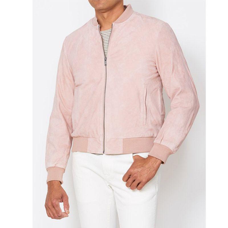 Mens pink 2025 suede jacket