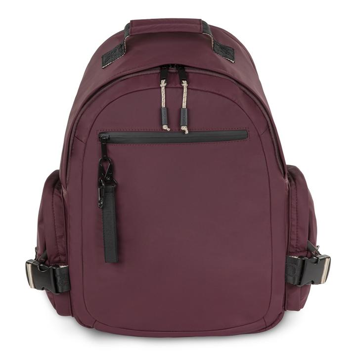 BACKPACK MADE OF LUXE NYLON WITH BLACK ZIPPERS Burgundy