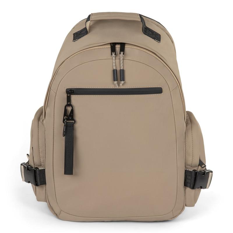 BACKPACK MADE OF LUXE NYLON WITH BLACK ZIPPERS Beige M2 Boutiques