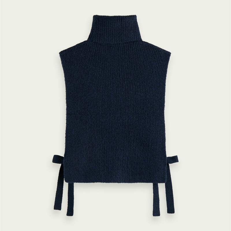 Tie detailed spencer vest ONE SIZE Navy Turtle Neck | M2 Boutiques