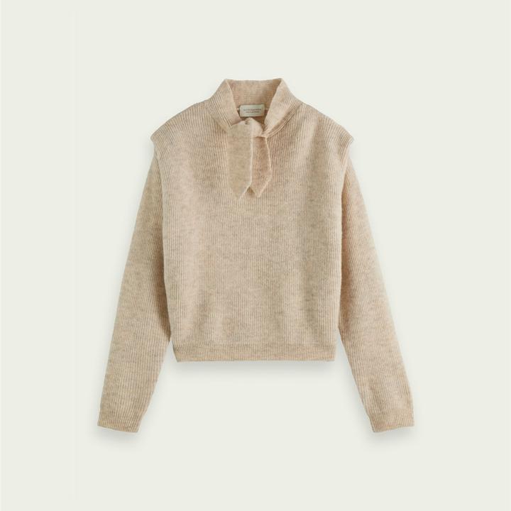 Bow neck outlet sweater