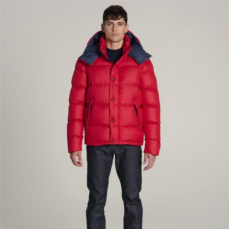 Red bomber puffer best sale jacket