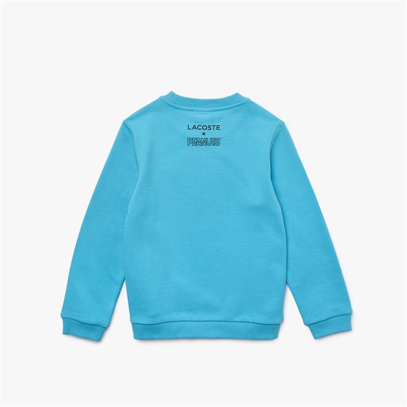 Boys' Lacoste x Peanuts Print Organic Cotton Sweatshirt 6ANS Blue Crew-Neck