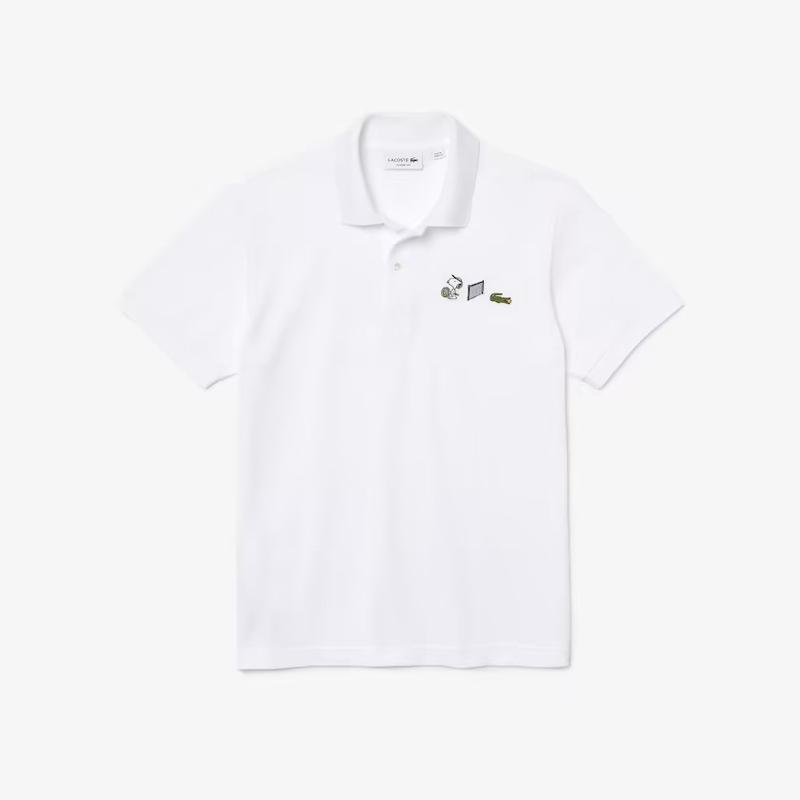 Men s Lacoste x Peanuts Organic Cotton Polo S White Relaxed M2