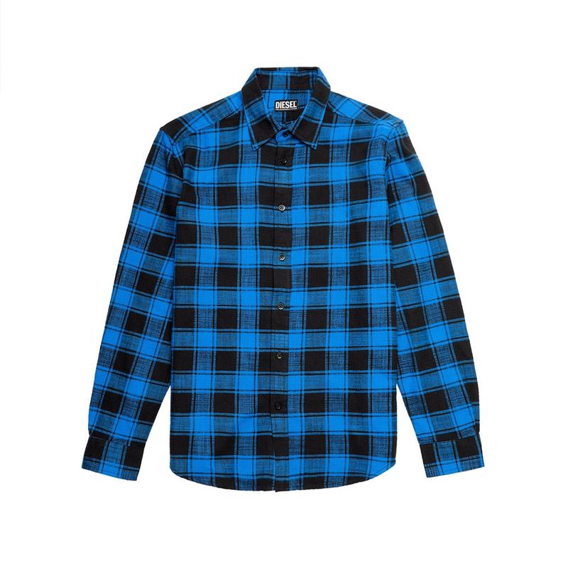 Check flannel S-MOI-21 shirt XL Blue/Black Regular | M2 Boutiques