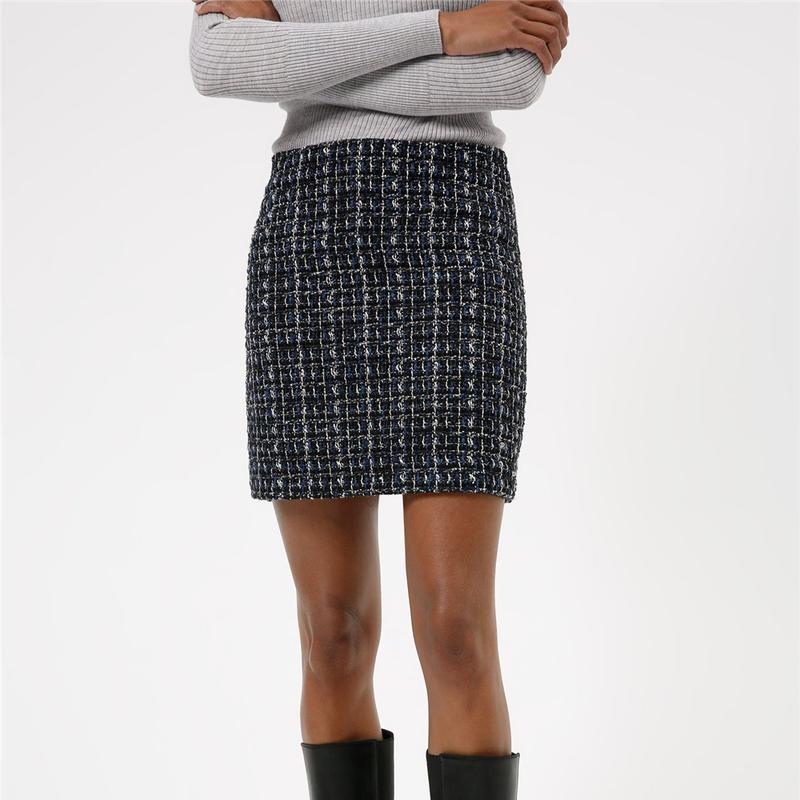 Navy tweed top pencil skirt