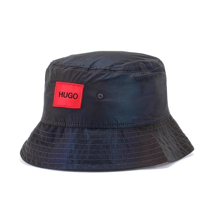 MEN-X 555-3 TWILL BUCKET HAT WITH RED LOGO LABEL L/XL Charcoal