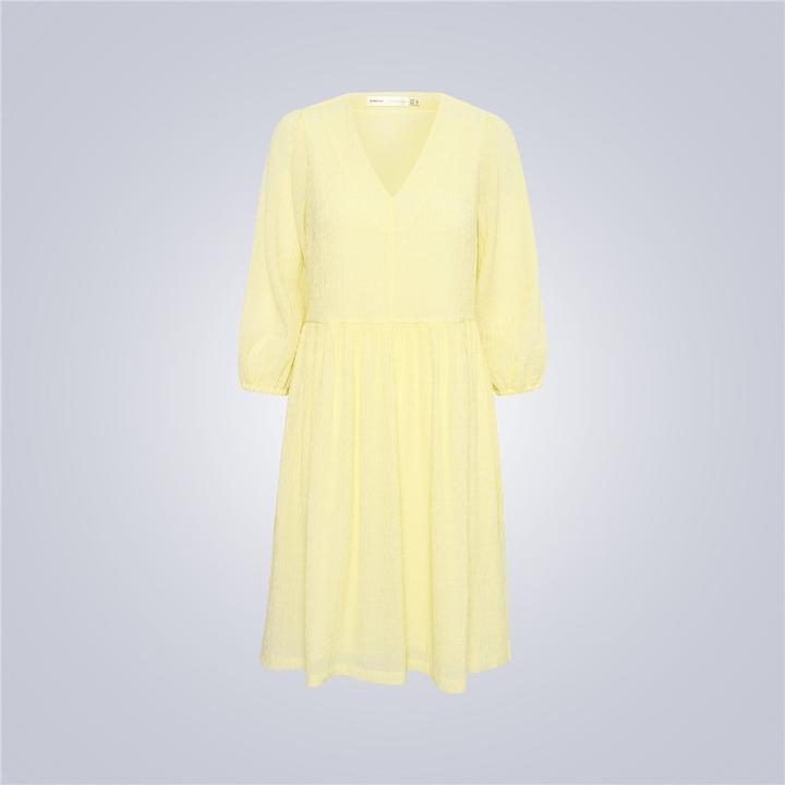 Pastel yellow 2025 midi dress