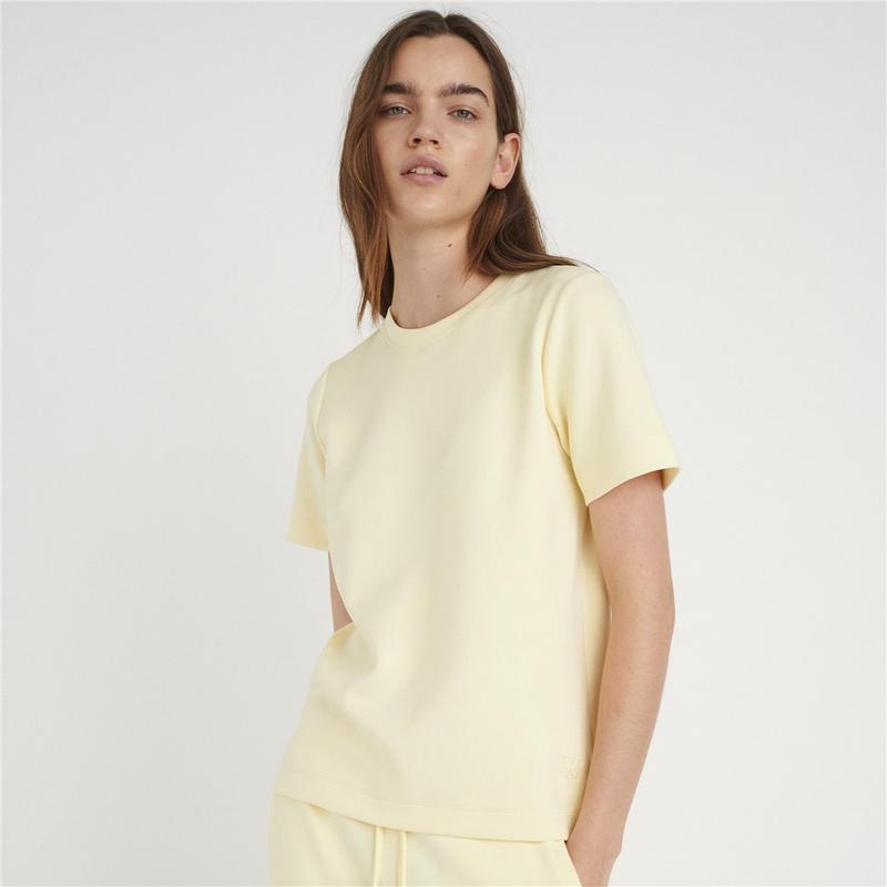 Pastel yellow crew clearance neck