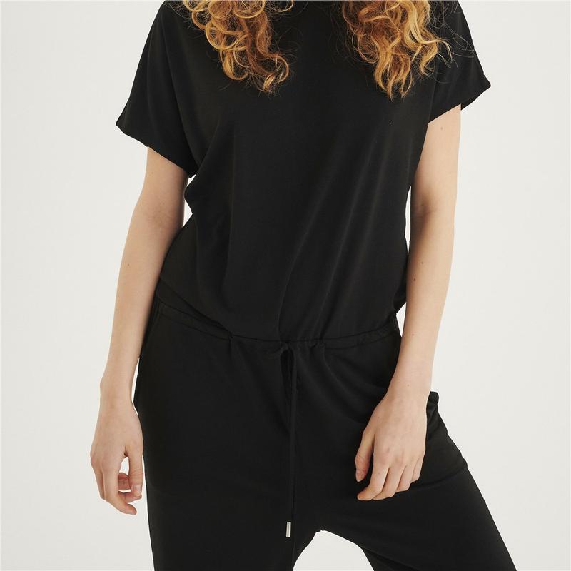 SIRI JUMPSUIT XL Black Relaxed Crew Neck M2 Boutiques