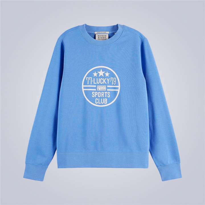 GRAPHIC SWEATER L Blue Regular Crew-Neck | M2 Boutiques
