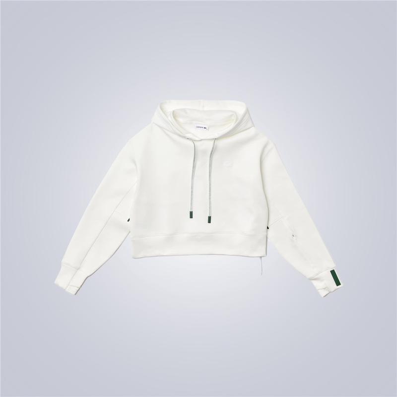 COTTON BLEND HOODIE 42 White Cropped Loose Hooded M2 Boutiques