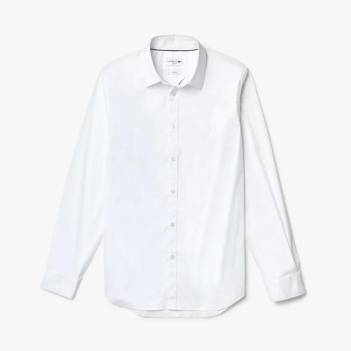 Men's Slim-Fit Stretch Cotton Poplin Shirt 15¾ White Slim