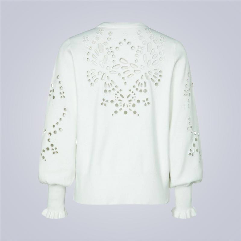 White 2025 embroidered sweater