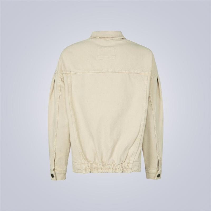 Cream oversized denim sales jacket