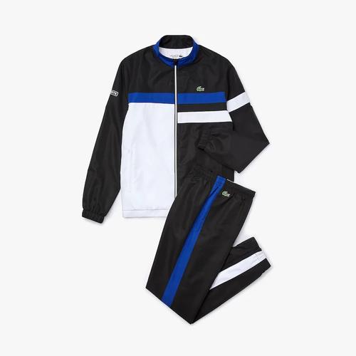 Mens black lacoste tracksuit best sale